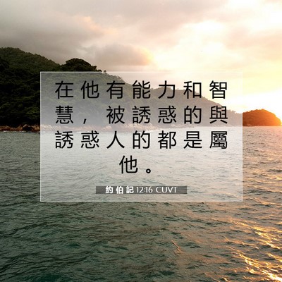 Picture 07 - 約 伯 記 12:16 CUVT - 在 他 有 能 力 和 智 慧 ， 被 誘 惑 - Bible Verse Picture