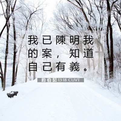 Picture 07 - 約 伯 記 13:18 CUVT - 我 已 陳 明 我 的 案 ， 知 道 自 己 - Bible Verse Picture