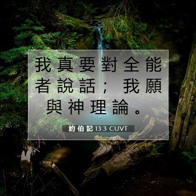 Picture 07 - 約 伯 記 13:3 CUVT - 我 真 要 對 全 能 者 說 話 ； 我 願 - Bible Verse Picture