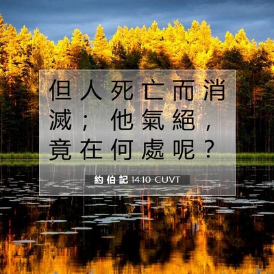 Picture 07 - 約 伯 記 14:10 CUVT - 但 人 死 亡 而 消 滅 ； 他 氣 絕 ， - Bible Verse Picture