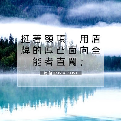 Picture 07 - 約 伯 記 15:26 CUVT - 挺 著 頸 項 ， 用 盾 牌 的 厚 凸 面 - Bible Verse Picture