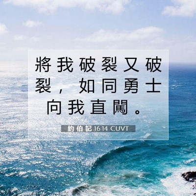 Picture 07 - 約 伯 記 16:14 CUVT - 將 我 破 裂 又 破 裂 ， 如 同 勇 士 - Bible Verse Picture