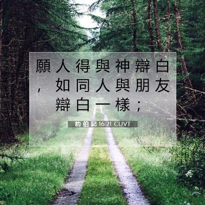 Picture 07 - 約 伯 記 16:21 CUVT - 願 人 得 與 神 辯 白 ， 如 同 人 與 - Bible Verse Picture