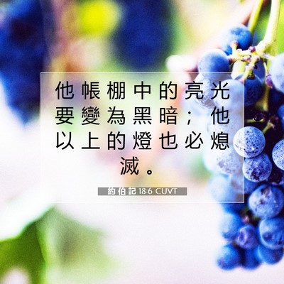 Picture 07 - 約 伯 記 18:6 CUVT - 他 帳 棚 中 的 亮 光 要 變 為 黑 暗 - Bible Verse Picture
