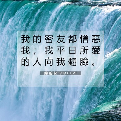 Picture 07 - 約 伯 記 19:19 CUVT - 我 的 密 友 都 憎 惡 我 ； 我 平 日 - Bible Verse Picture