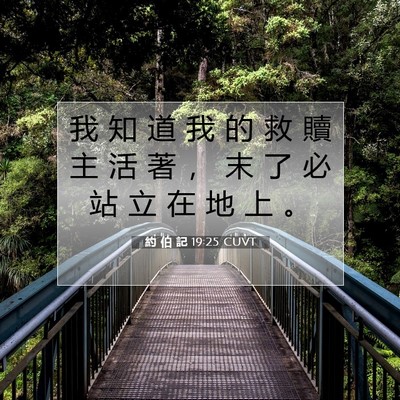 Picture 07 - 約 伯 記 19:25 CUVT - 我 知 道 我 的 救 贖 主 活 著 ， 末 - Bible Verse Picture
