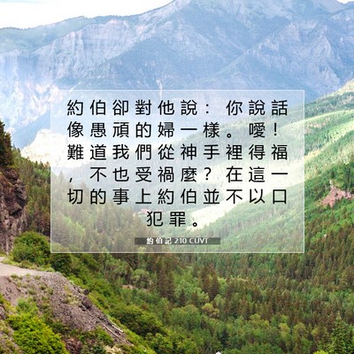 Picture 07 - 約 伯 記 2:10 CUVT - 約 伯 卻 對 他 說 ： 你 說 話 像 愚 - Bible Verse Picture