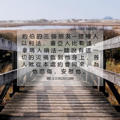 Picture 07 - 約 伯 記 2:11 CUVT - 約 伯 的 三 個 朋 友 ─ 提 幔 人 以 - Bible Verse Picture