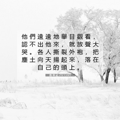 Picture 07 - 約 伯 記 2:12 CUVT - 他 們 遠 遠 地 舉 目 觀 看 ， 認 不 - Bible Verse Picture