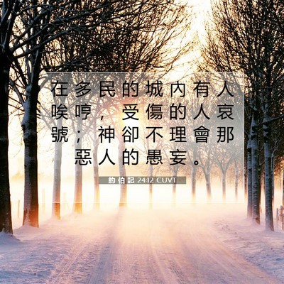 Picture 07 - 約 伯 記 24:12 CUVT - 在 多 民 的 城 內 有 人 唉 哼 ， 受 - Bible Verse Picture