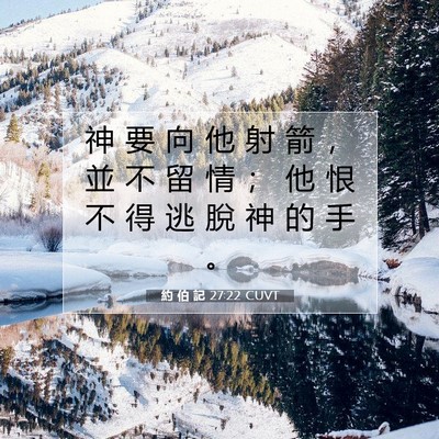 Picture 07 - 約 伯 記 27:22 CUVT - 神 要 向 他 射 箭 ， 並 不 留 情 ； - Bible Verse Picture