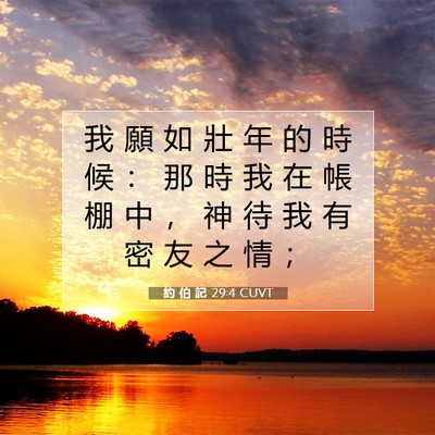 Picture 07 - 約 伯 記 29:4 CUVT - 我 願 如 壯 年 的 時 候 ： 那 時 我 - Bible Verse Picture