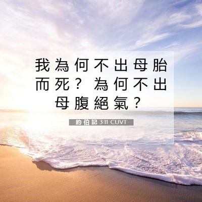 Picture 07 - 約 伯 記 3:11 CUVT - 我 為 何 不 出 母 胎 而 死 ？ 為 何 - Bible Verse Picture