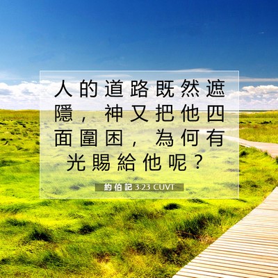 Picture 07 - 約 伯 記 3:23 CUVT - 人 的 道 路 既 然 遮 隱 ， 神 又 把 - Bible Verse Picture
