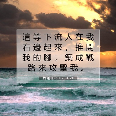 Picture 07 - 約 伯 記 30:12 CUVT - 這 等 下 流 人 在 我 右 邊 起 來 ， - Bible Verse Picture