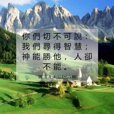 Picture 07 - 約 伯 記 32:13 CUVT - 你 們 切 不 可 說 ： 我 們 尋 得 智 - Bible Verse Picture