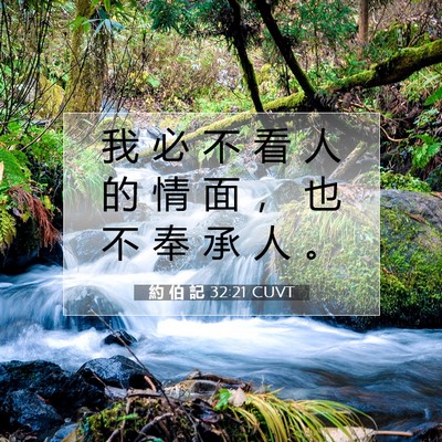 Picture 07 - 約 伯 記 32:21 CUVT - 我 必 不 看 人 的 情 面 ， 也 不 奉 - Bible Verse Picture