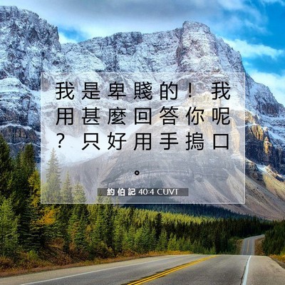 Picture 07 - 約 伯 記 40:4 CUVT - 我 是 卑 賤 的 ！ 我 用 甚 麼 回 答 - Bible Verse Picture