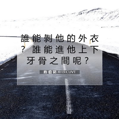 Picture 07 - 約 伯 記 41:13 CUVT - 誰 能 剝 他 的 外 衣 ？ 誰 能 進 他 - Bible Verse Picture