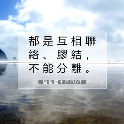 Picture 07 - 約 伯 記 41:17 CUVT - 都 是 互 相 聯 絡 、 膠 結 ， 不 能 - Bible Verse Picture