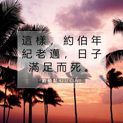 Picture 07 - 約 伯 記 42:17 CUVT - 這 樣 ， 約 伯 年 紀 老 邁 ， 日 子 - Bible Verse Picture