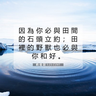 Picture 07 - 約 伯 記 5:23 CUVT - 因 為 你 必 與 田 間 的 石 頭 立 約 - Bible Verse Picture