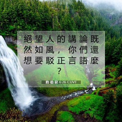 Picture 07 - 約 伯 記 6:26 CUVT - 絕 望 人 的 講 論 既 然 如 風 ， 你 - Bible Verse Picture