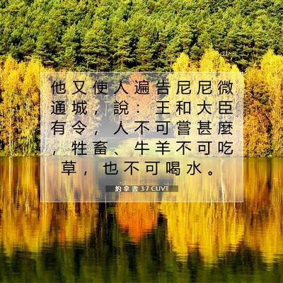 Picture 07 - 約 拿 書 3:7 CUVT - 他 又 使 人 遍 告 尼 尼 微 通 城 ， - Bible Verse Picture