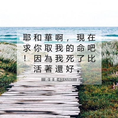 Picture 07 - 約 拿 書 4:3 CUVT - 耶 和 華 啊 ， 現 在 求 你 取 我 的 - Bible Verse Picture