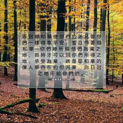 Picture 07 - 約 書 亞 記 1:15 CUVT - 等 到 耶 和 華 使 你 們 的 弟 兄 像 - Bible Verse Picture