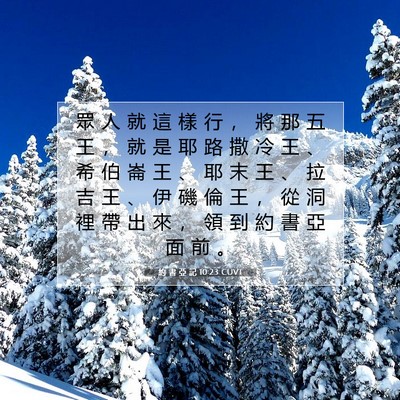 Picture 07 - 約 書 亞 記 10:23 CUVT - 眾 人 就 這 樣 行 ， 將 那 五 王 ， - Bible Verse Picture