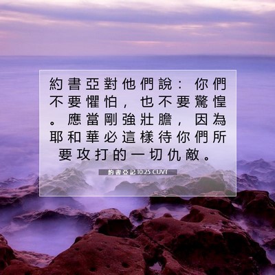 Picture 07 - 約 書 亞 記 10:25 CUVT - 約 書 亞 對 他 們 說 ： 你 們 不 要 - Bible Verse Picture