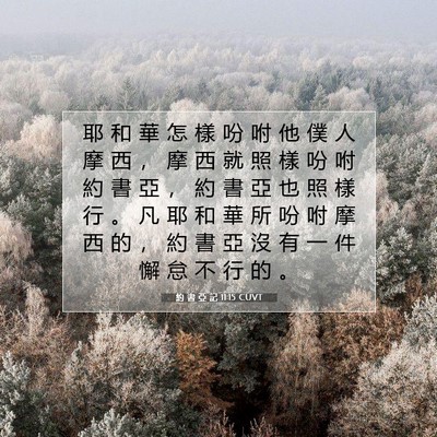 Picture 07 - 約 書 亞 記 11:15 CUVT - 耶 和 華 怎 樣 吩 咐 他 僕 人 摩 西 - Bible Verse Picture