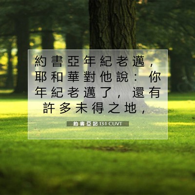 Picture 07 - 約 書 亞 記 13:1 CUVT - 約 書 亞 年 紀 老 邁 ， 耶 和 華 對 - Bible Verse Picture