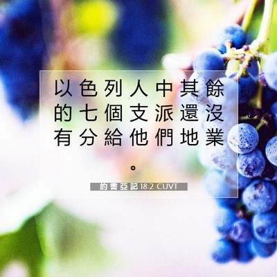 Picture 07 - 約 書 亞 記 18:2 CUVT - 以 色 列 人 中 其 餘 的 七 個 支 派 - Bible Verse Picture