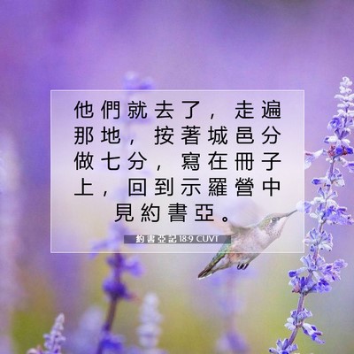 Picture 07 - 約 書 亞 記 18:9 CUVT - 他 們 就 去 了 ， 走 遍 那 地 ， 按 - Bible Verse Picture