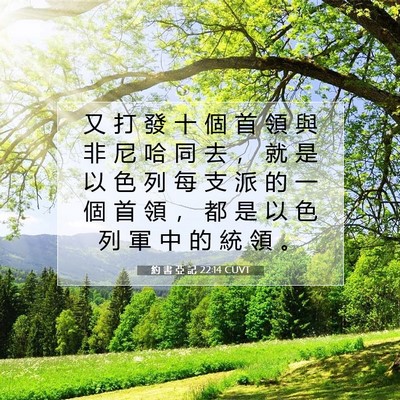 Picture 07 - 約 書 亞 記 22:14 CUVT - 又 打 發 十 個 首 領 與 非 尼 哈 同 - Bible Verse Picture