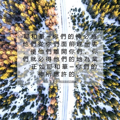 Picture 07 - 約 書 亞 記 23:5 CUVT - 耶 和 華 ─ 你 們 的 神 必 將 他 們 - Bible Verse Picture