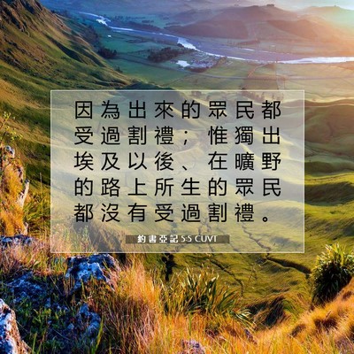 Picture 07 - 約 書 亞 記 5:5 CUVT - 因 為 出 來 的 眾 民 都 受 過 割 禮 - Bible Verse Picture