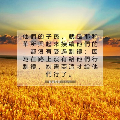 Picture 07 - 約 書 亞 記 5:7 CUVT - 他 們 的 子 孫 ， 就 是 耶 和 華 所 - Bible Verse Picture