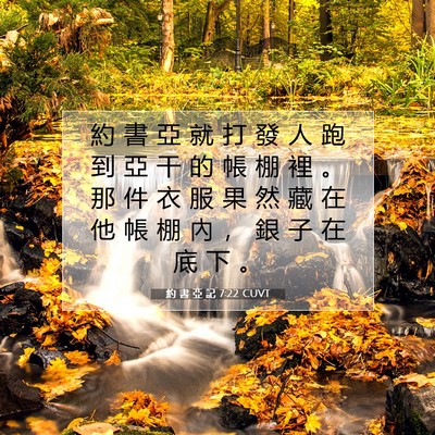 Picture 07 - 約 書 亞 記 7:22 CUVT - 約 書 亞 就 打 發 人 跑 到 亞 干 的 - Bible Verse Picture
