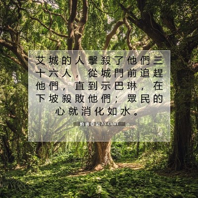 Picture 07 - 約 書 亞 記 7:5 CUVT - 艾 城 的 人 擊 殺 了 他 們 三 十 六 - Bible Verse Picture