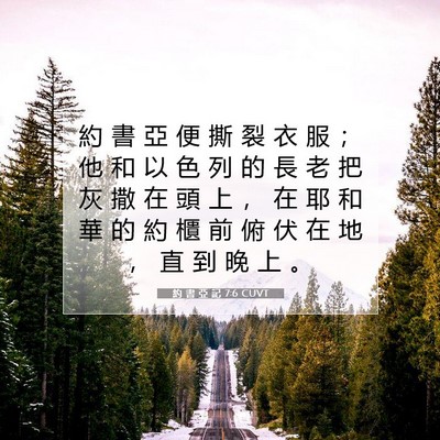 Picture 07 - 約 書 亞 記 7:6 CUVT - 約 書 亞 便 撕 裂 衣 服 ； 他 和 以 - Bible Verse Picture