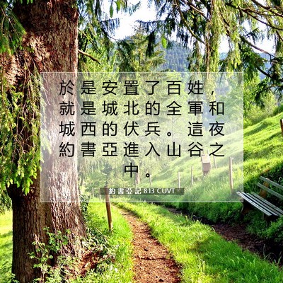 Picture 07 - 約 書 亞 記 8:13 CUVT - 於 是 安 置 了 百 姓 ， 就 是 城 北 - Bible Verse Picture