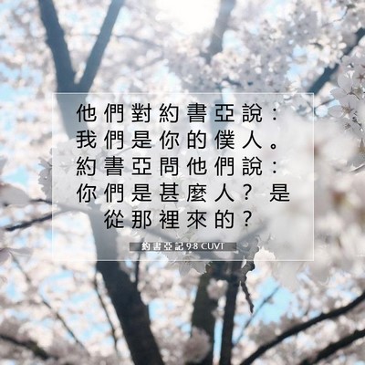 Picture 07 - 約 書 亞 記 9:8 CUVT - 他 們 對 約 書 亞 說 ： 我 們 是 你 - Bible Verse Picture