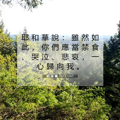 Picture 07 - 約 珥 書 2:12 CUVT - 耶 和 華 說 ： 雖 然 如 此 ， 你 們 - Bible Verse Picture