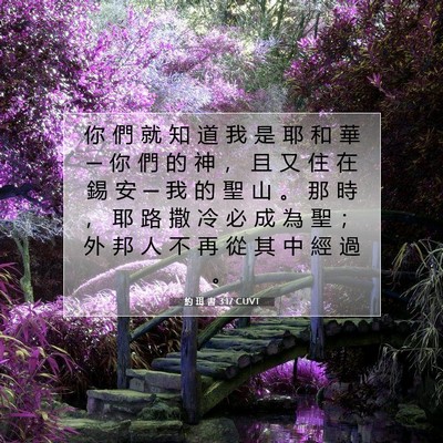 Picture 07 - 約 珥 書 3:17 CUVT - 你 們 就 知 道 我 是 耶 和 華 ─ 你 - Bible Verse Picture