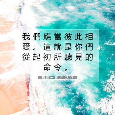 Picture 07 - 約 翰 一 書 3:11 CUVT - 我 們 應 當 彼 此 相 愛 。 這 就 是 - Bible Verse Picture