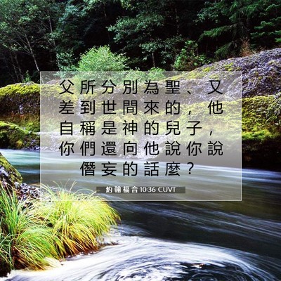 Picture 07 - 約 翰 福 音 10:36 CUVT - 父 所 分 別 為 聖 、 又 差 到 世 間 - Bible Verse Picture