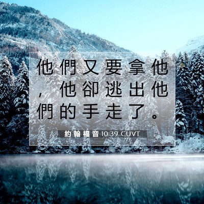 Picture 07 - 約 翰 福 音 10:39 CUVT - 他 們 又 要 拿 他 ， 他 卻 逃 出 他 - Bible Verse Picture